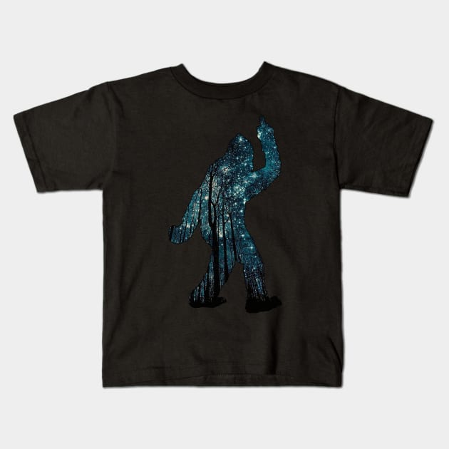 Bigfoot middle finger Kids T-Shirt by  The best hard hat stickers 